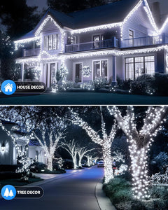 2Pack 46Ft 120 LED Solar Powered String Lights Outdoor for Garden Yard Patio Party Decor, Pure White