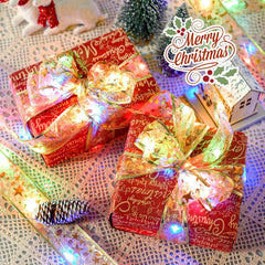 2 Pack Christmas Tree String Lights - 33ft 100 LED Gold Ribbon