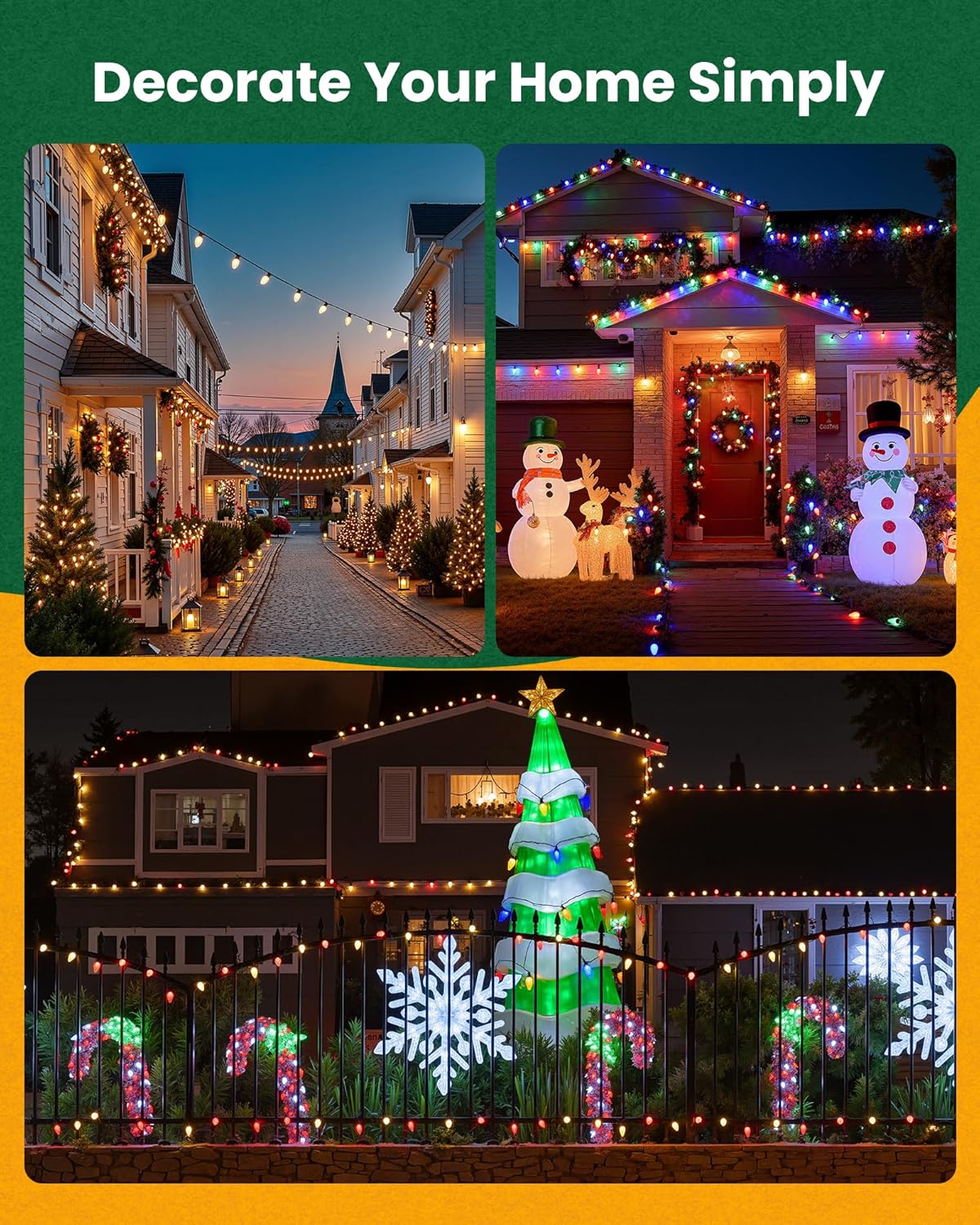 Commercial 250FT/500FT C9/E17 Christmas Light Sockets Set Spool, C9 String Light Stringer 12" Spacing Green Wire