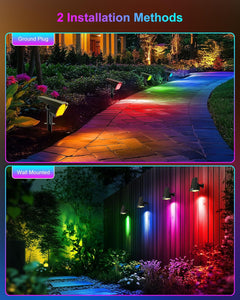 Solar RGB Spot Lights Outdoor - 4 Pack Color Changing Landscape Lights