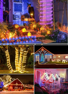 Solar Rope Lights - 39 FT, 100 LED, Waterproof, Multicolor