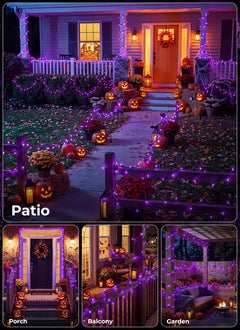 20Ft 100 LED Plug in Mini Incandescent Bulbs String Light for Halloween Haunted House Party, Purple