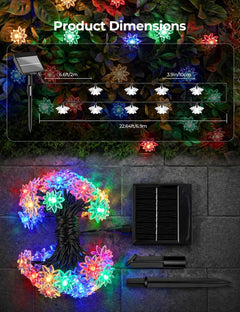 50 LED Flowers Solar String Lights for Garden Yard Fence Patio, 8 Modes, Multicolor