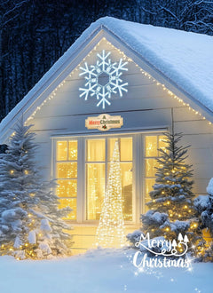 Christmas Snowflake Lights Outdoor Indoor, Multi-Size (20"/36") Multi-Color Folding LED Hanging Lights