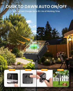 2 Pack Total 66Ft 200 LED Solar String Fairy Lights for Yard Garden, 8 Modes, Warm White