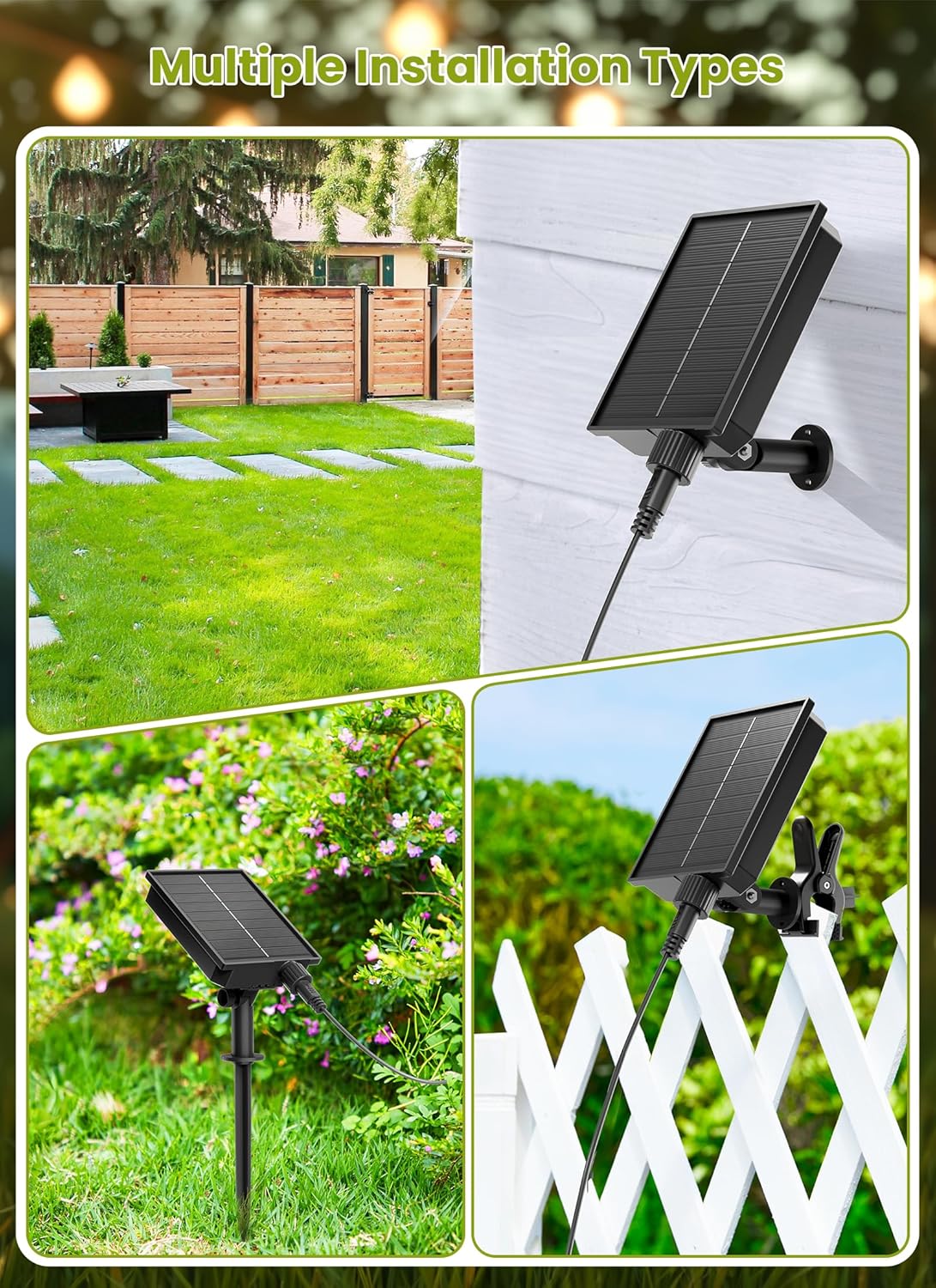 58FT Solar Powered G40 26 LED Bulbs String Lights for Patio Garden Cafe Wedding Deck