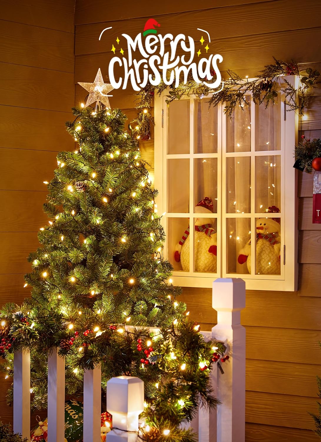 39Feet 100 LED Clear Mini Bulbs String Lights with 8 Light Modes, Connectable Fairy Lights Plug in for Outdoor Xmas Trees, Warm White