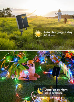 Solar Rope Lights - 39 FT, 100 LED, Waterproof, Multicolor