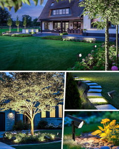 4Pack Solar Powered Spot Pathway Lights Outdoor Waterproof with 3 Light Modes for Backyard Garden (Cool White)