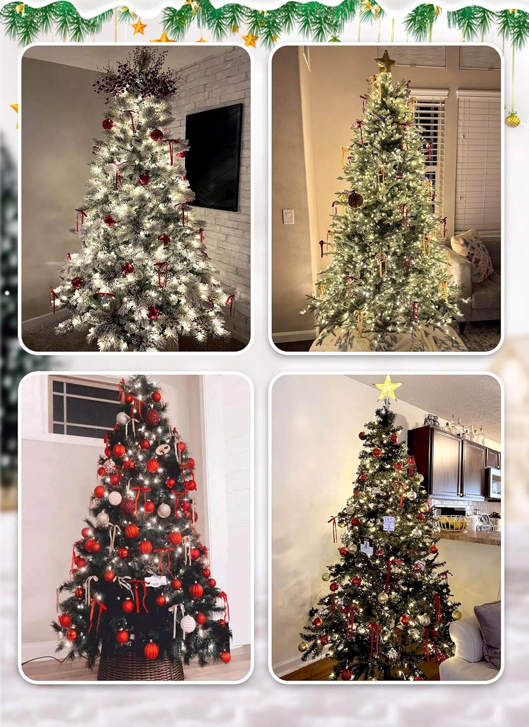 Red Velvet Ornaments Bows for Christmas Tree Ribbon - 30 Pcs Christmas Decorations Rustic Crafts Gift Bows, Door Garland Decor Home（5 x 7 Inch）