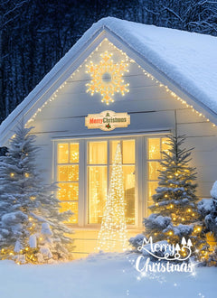 Christmas Snowflake Lights Outdoor Indoor, Multi-Size (20"/36") Multi-Color Folding LED Hanging Lights