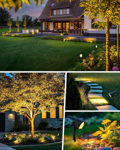 4Pack Solar Powered Spot Pathway Lights Outdoor Waterproof with 3 Light Modes for Backyard Garden (Warm White)