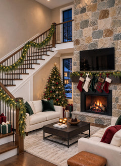 9Ft Prelit Real Touch Cedar Garland, Dimmable Remote, 8 Modes & Timer, Indoor Outdoor