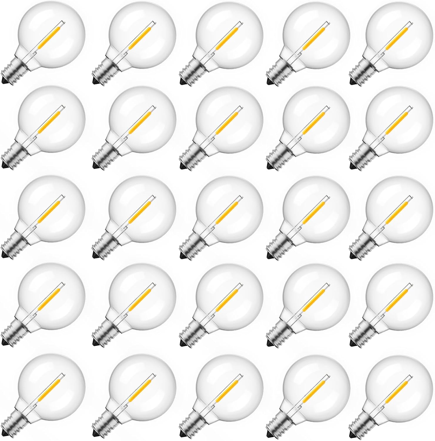 G40 1W 120V Globe LED Light Bulbs, Warm White