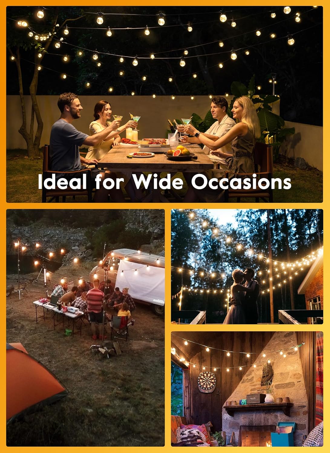 G40 1W 120V Globe LED Light Bulbs, Warm White