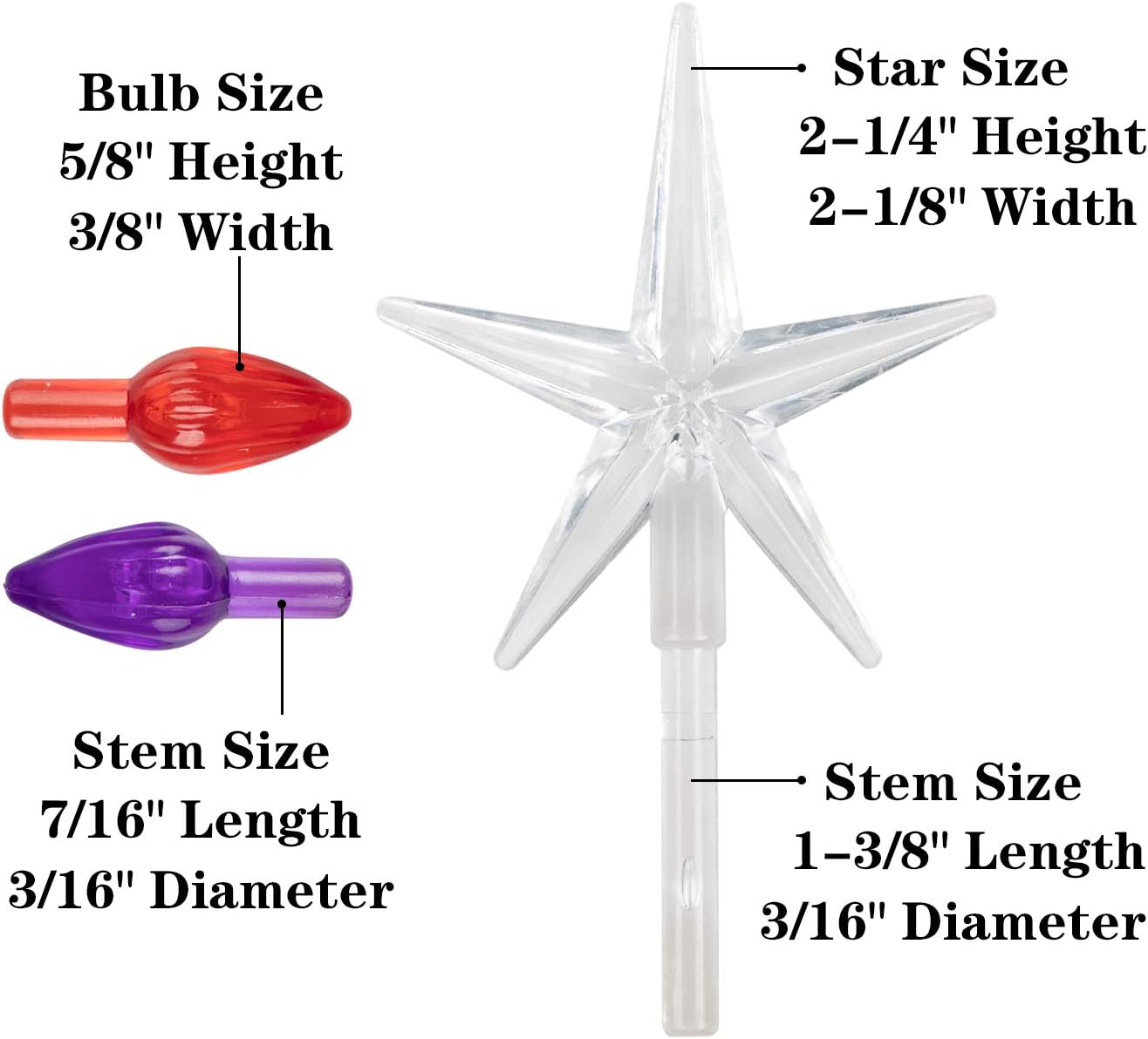 105 PC Assorted Color Replacement Bulbs for Ceramic Christmas Tree