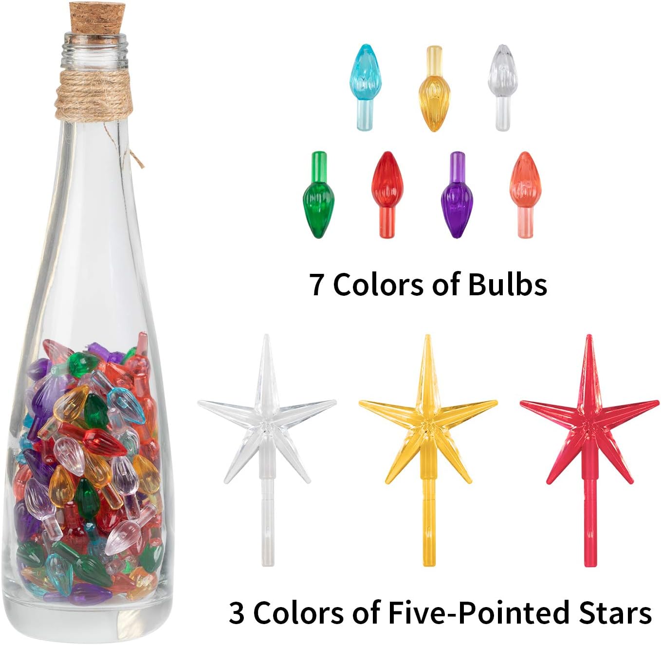 105 PC Assorted Color Replacement Bulbs for Ceramic Christmas Tree