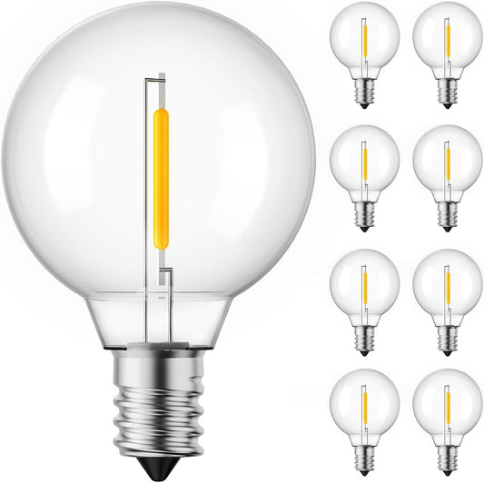 G40 1W 120V Globe LED Light Bulbs, Warm White