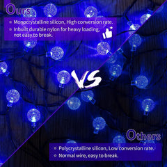 Purple Solar Halloween Lights, 36FT 60 LED Crystal Globe String Lights