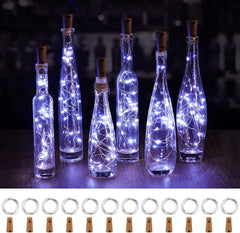 10 Pack 20 LEDs Waterproof Wine Bottle Cork Lights Mini Fairy Lights for Wedding Party DIY Decor