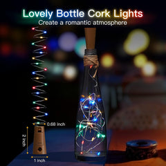10 Pack 20 LEDs Waterproof Wine Bottle Cork Lights Mini Fairy Lights for Wedding Party DIY Decor