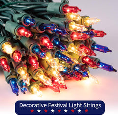 Mini Lights, Incandescent Bulbs on Green Wire