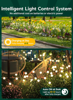 Solar Garden Lights - 4 Pack, 12 LED, Waterproof, Warm White