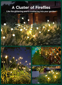 Solar Garden Lights - 4 Pack, 12 LED, Waterproof, Warm White