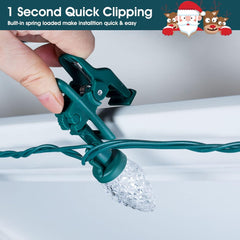 C9 LED Christmas Lights 66FT 100 Strawberry Bulbs with Spring Clips, Waterproof