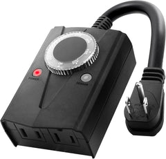 Outdoor Light Sensor Timer - Waterproof, Mechanical Plug-in Timer