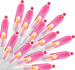 Pink Battery Operated Christmas String Lights - 20 LED, 8FT