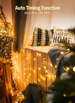 Battery Operated String Lights - 2 Pack, 33 FT, 100 LED, Warm White