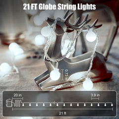 Battery Operated Globe String Lights - 120 LED, Waterproof, Remote Control