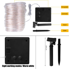 Solar Rope Lights - 39 FT, 100 LED, Waterproof, Multicolor