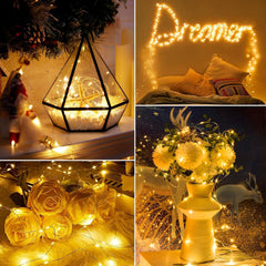 12 Pack Fairy Lights - Silver Wire, Battery Operated