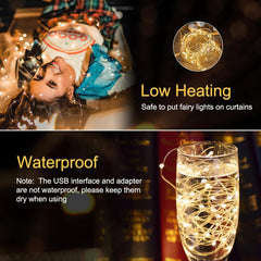 Curtain Lights - 300 LED, Dimmable, Remote & Timer, USB Powered