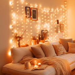 Curtain Lights - 300 LED, Dimmable, Remote & Timer, USB Powered