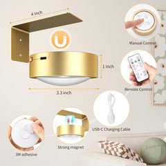 Rechargeable Picture Lights - 2-Pack, Gold