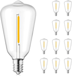 ST38 LED Bulbs - 10 Pack, Warm White, Dimmable, E12/C7 Base