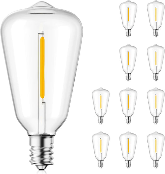 ST38 LED Bulbs - 10 Pack, Warm White, Dimmable, E12/C7 Base