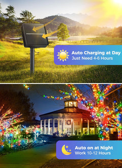 Solar String Lights - 40 FT, 100 LED, Waterproof, Multicolor