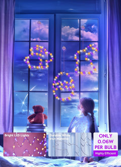 3 Pack Bunny Egg Shaped Easter Window Lights, Battery Operated