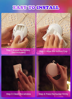 3 Pack Bunny Egg Shaped Easter Window Lights, Battery Operated