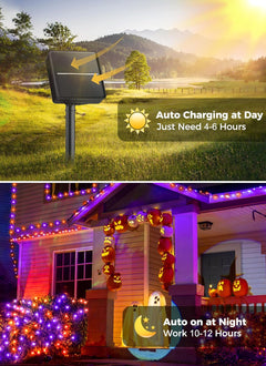 Solar String Lights - 40 FT, 100 LED, Waterproof, Multicolor