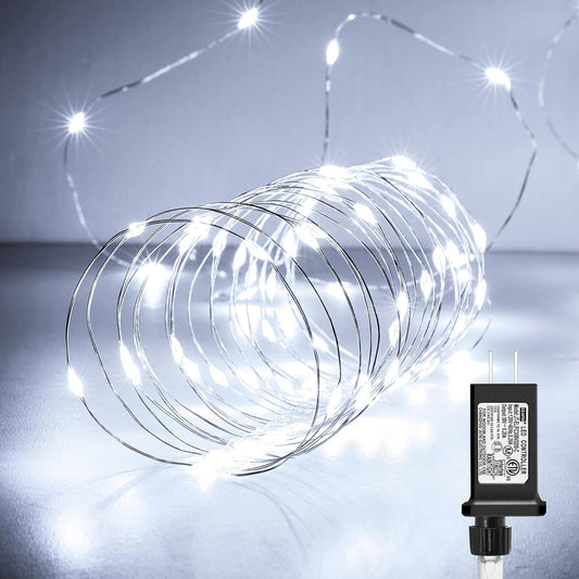 66ft 200 LED Pure White Plug-in Fairy Lights, Christmas