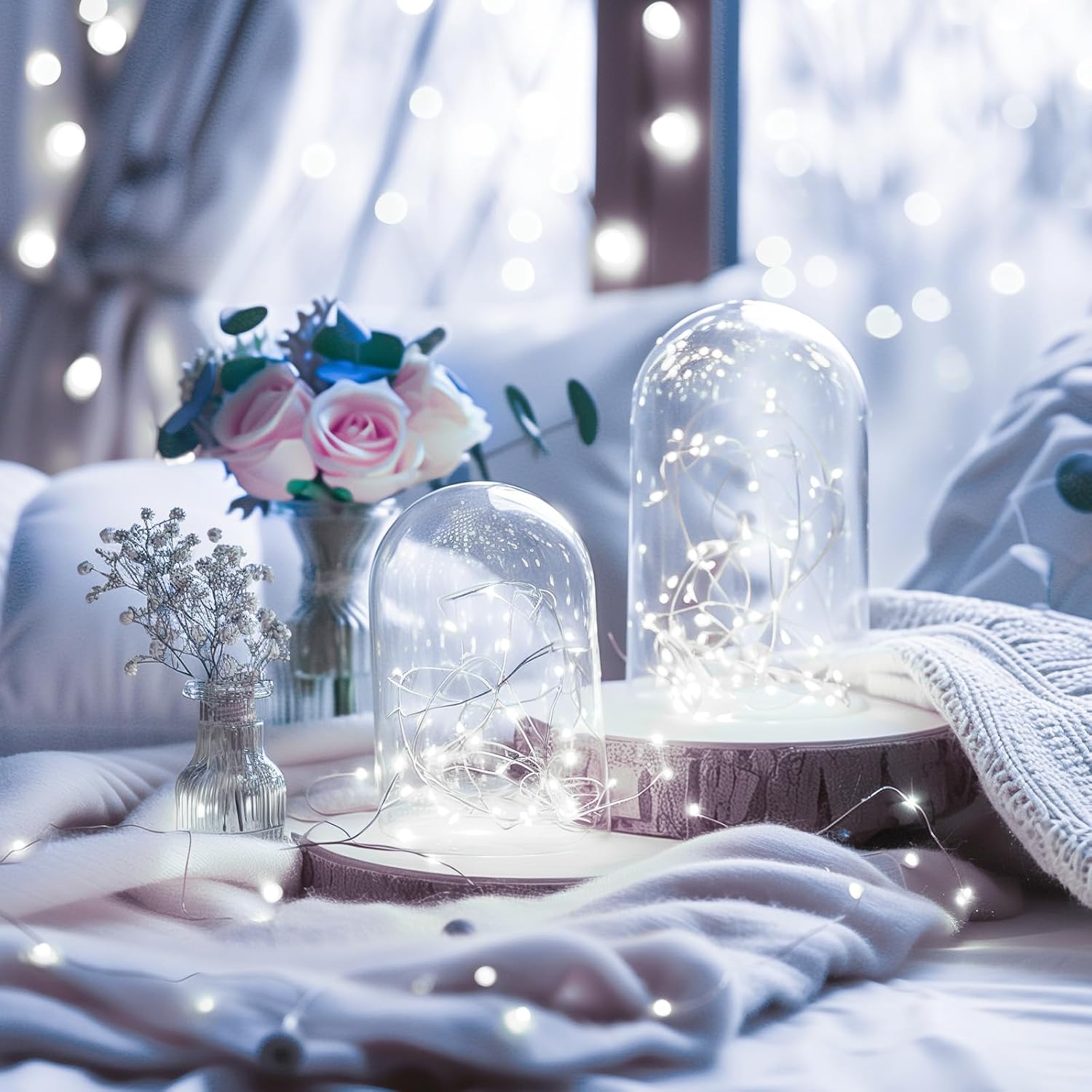66ft 200 LED Pure White Plug-in Fairy Lights, Christmas
