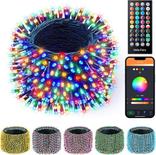 66FT Smart RGB String Lights, App Controlled, Dimmable, Waterproof
