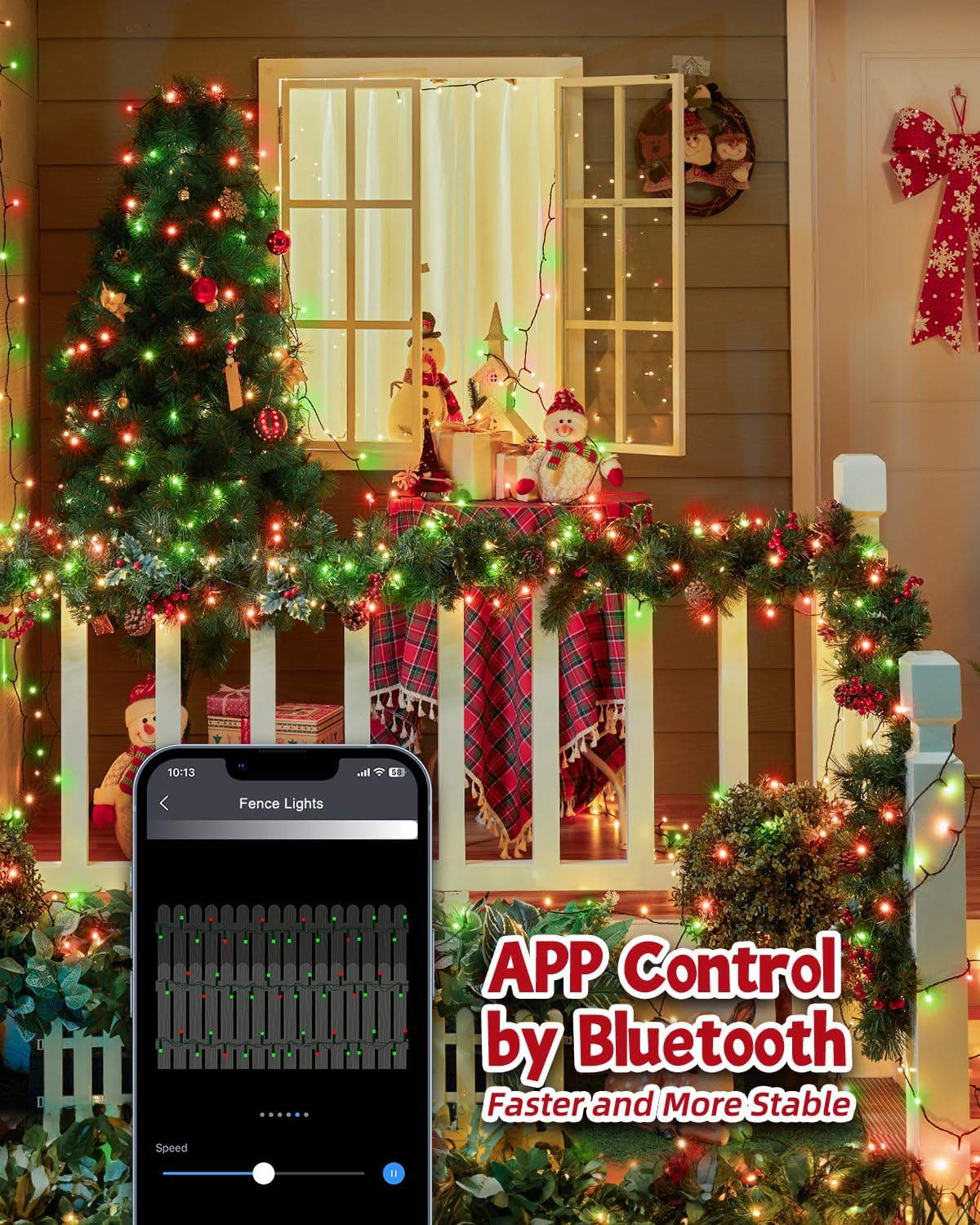 66FT Smart RGB String Lights, App Controlled, Dimmable, Waterproof