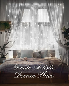 9.8ft White Smart Curtain String Lights - 300 LED with APP Remote