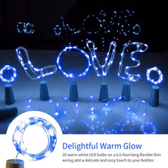 10 Pack 20 LEDs Waterproof Wine Bottle Cork Lights Mini Fairy Lights for Wedding Party DIY Decor